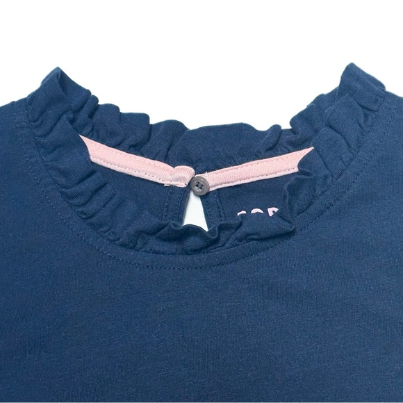 Boden Supersoft Frill Detail Vest Navy Keyhole Button Sleeveless Shell Tank Top - Picture 6 of 9